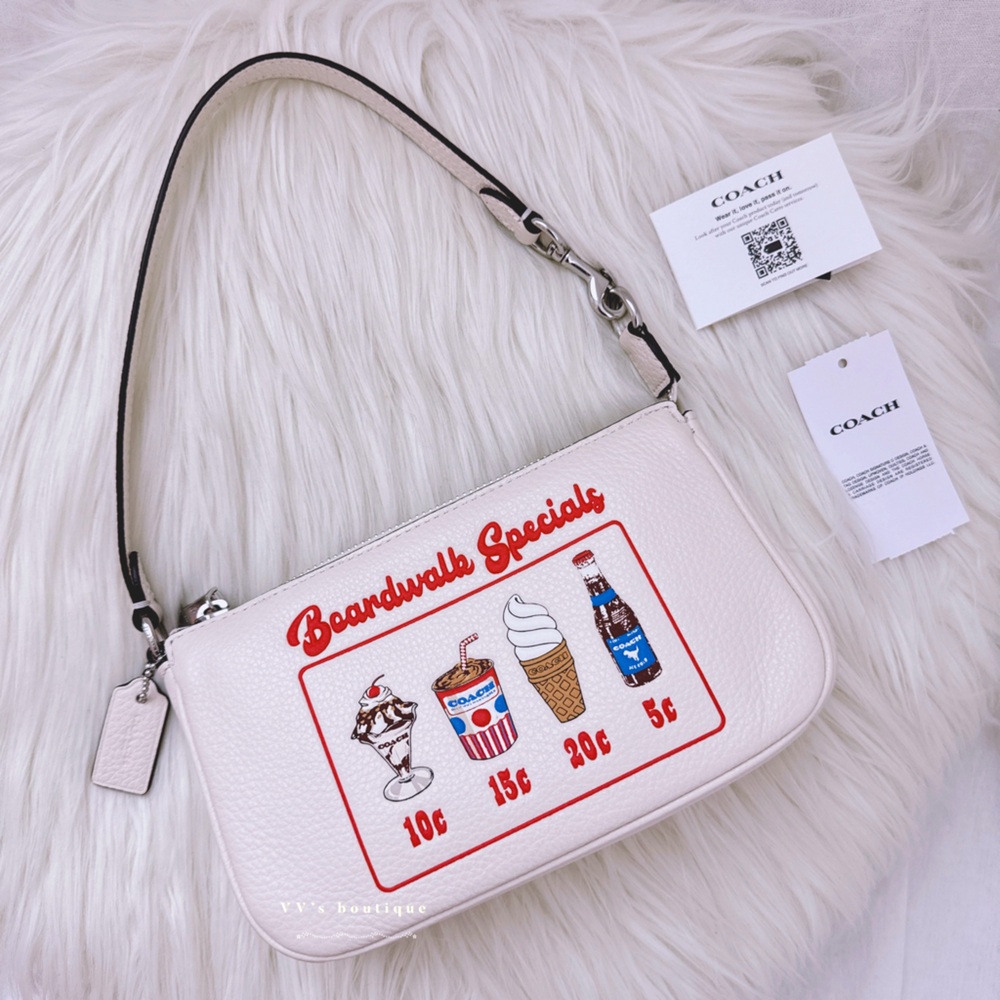 NWT Coach Nolita 19 With Boardwalk Graphic Icecream Chalk CU197 RARE LIMITED